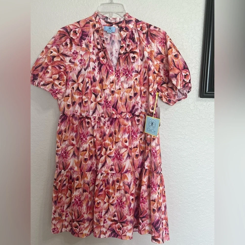 CeCe Vibrant Floral Kids Dress